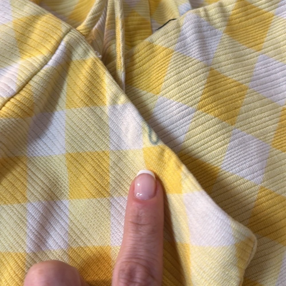 Vintage yellow checkered tulip dress, small/medium - Picture 10 of 10